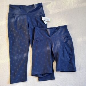 old navy ♡ 2 star pants & shorts elevate high rise large americana celestial